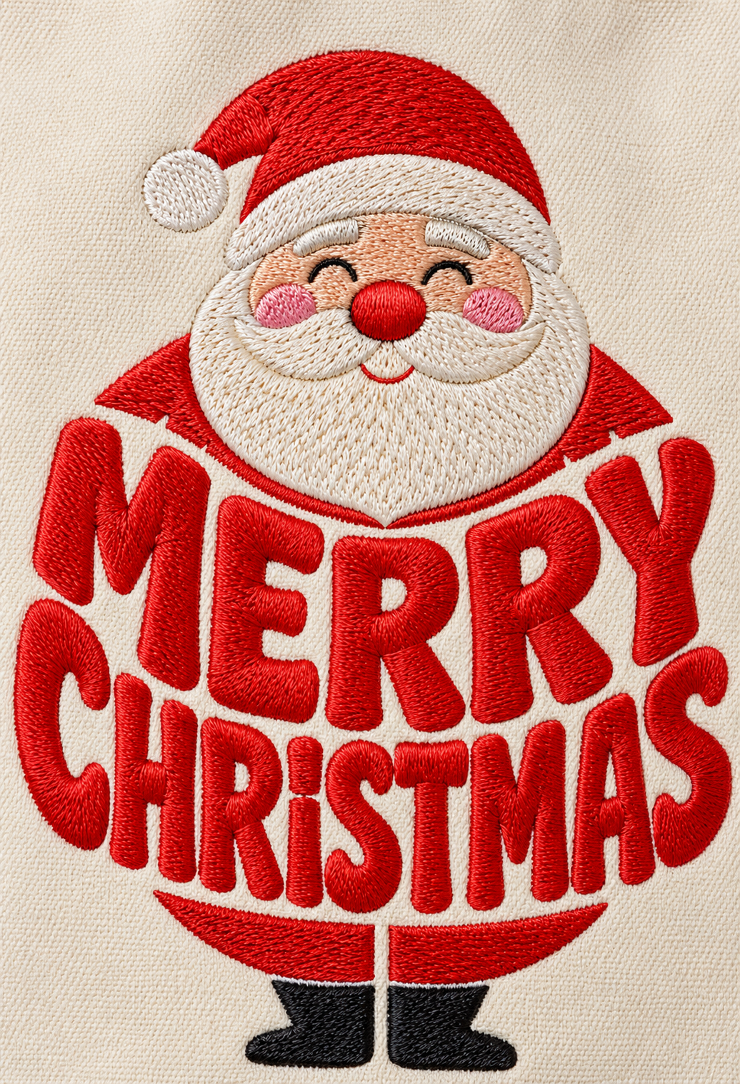 Merry Christmas Santa Embroidered Tote Bag