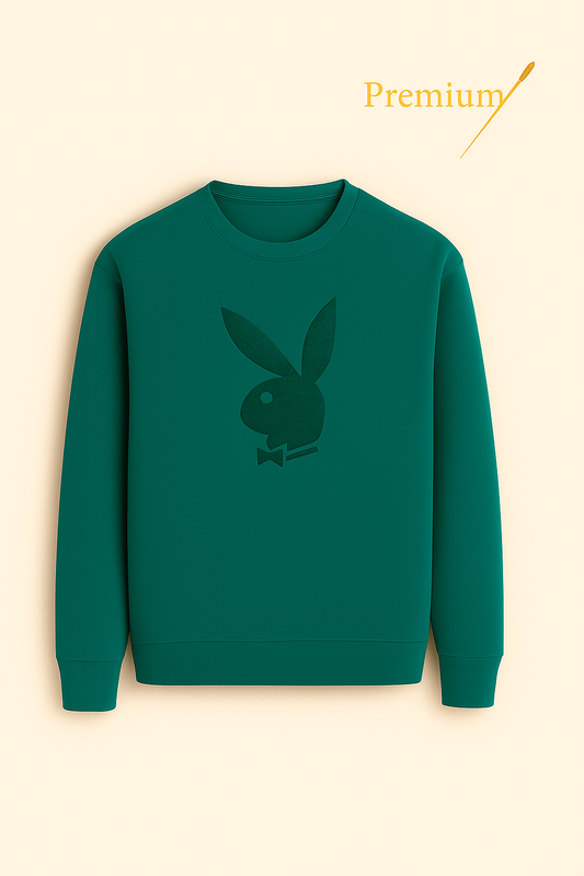 Emerald Bunny Embroidered Sweatshirt – Premium Edition