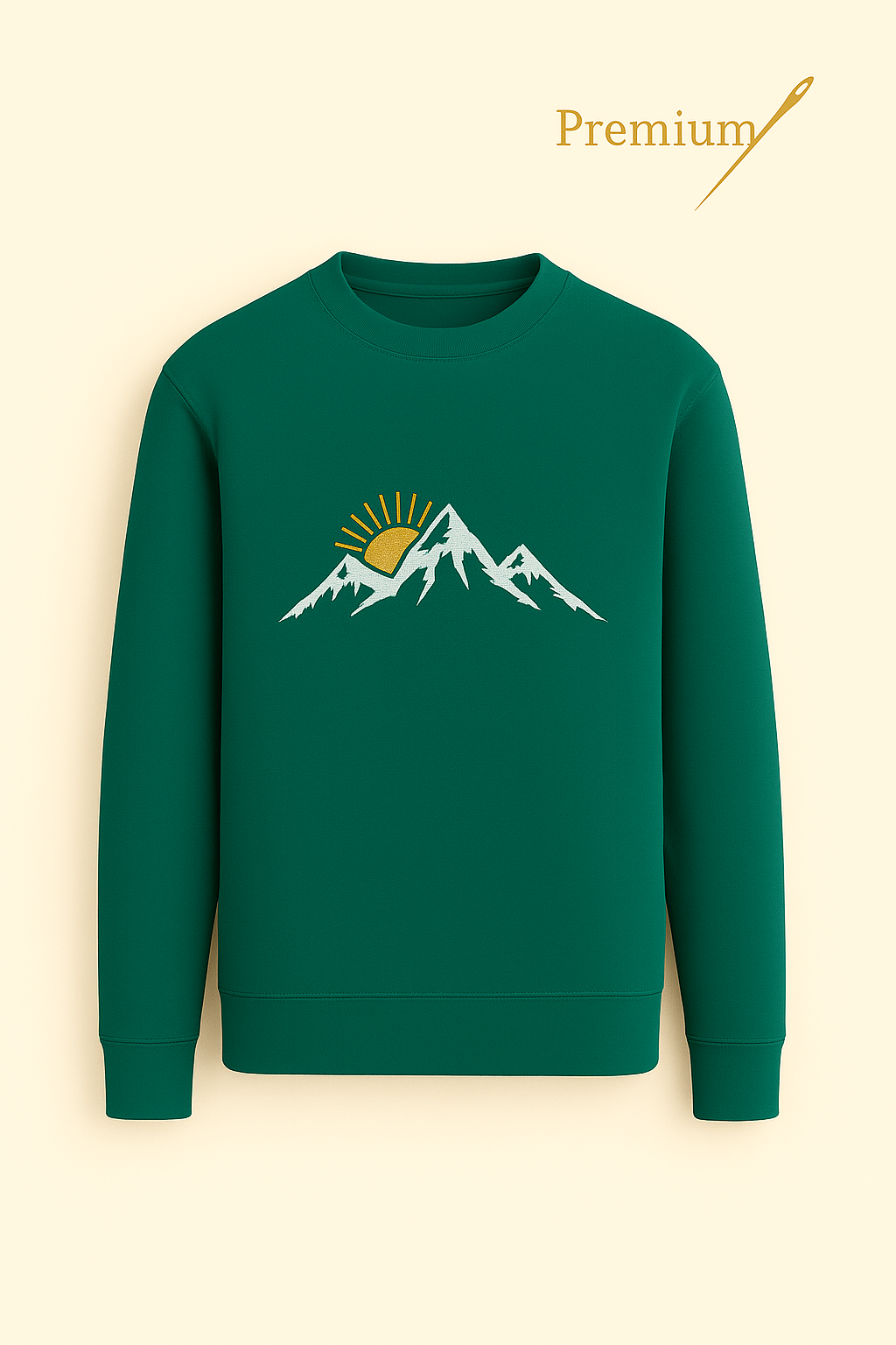 Swiss Alps Sunrise Embroidered Sweatshirt – Premium Edition