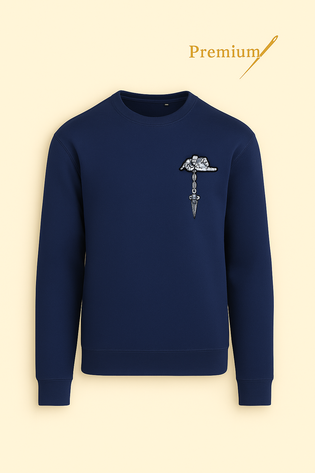 The Chain of Fate – Embroidered Navy Sweatshirt