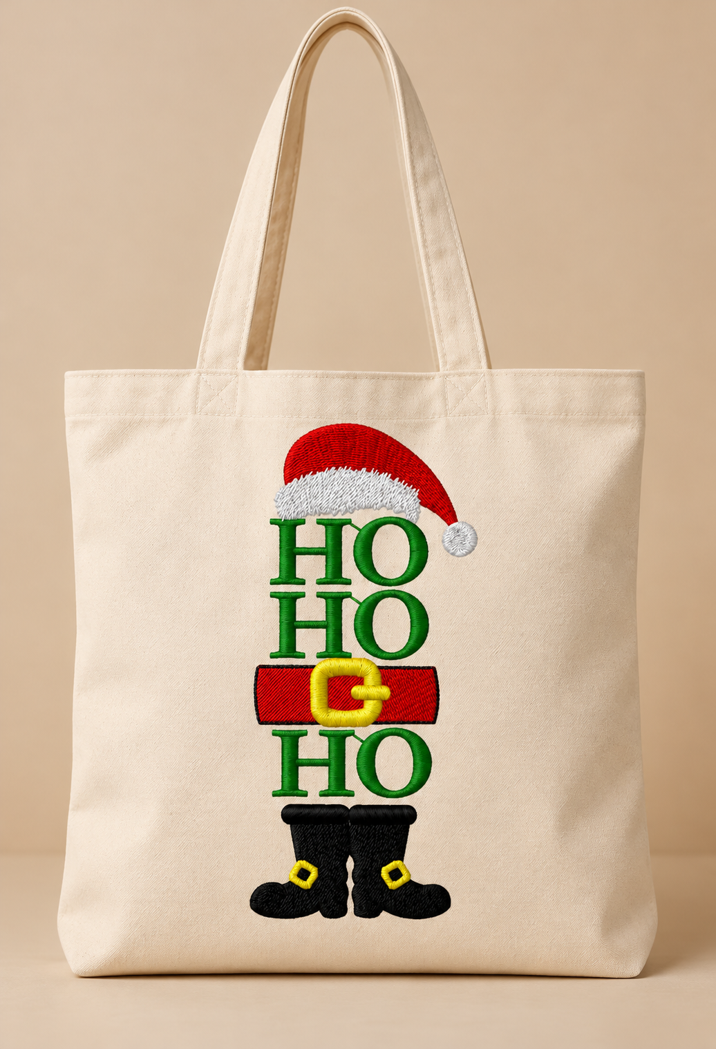 Ho Ho Ho Santa Embroidered Tote Bag