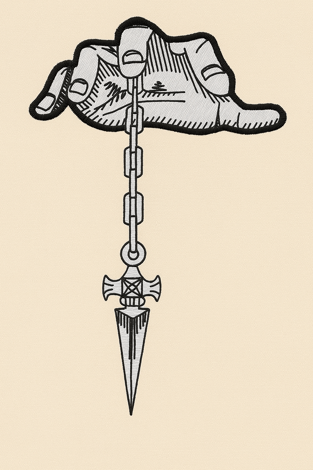 The Chain of Fate – Embroidered Navy Sweatshirt