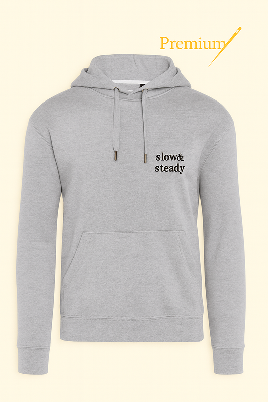 Slow & Steady – Premium Embroidered Hoodie