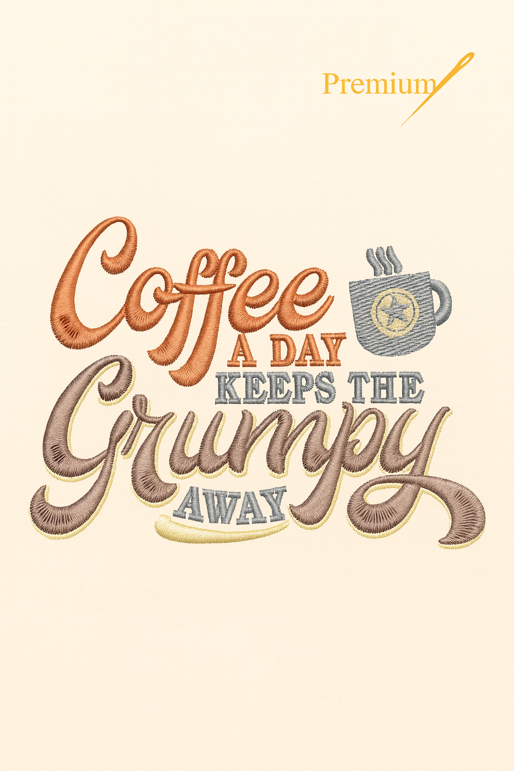 Coffee a Day Keeps the Grumpy Away – Premium Embroidered Tote Bag