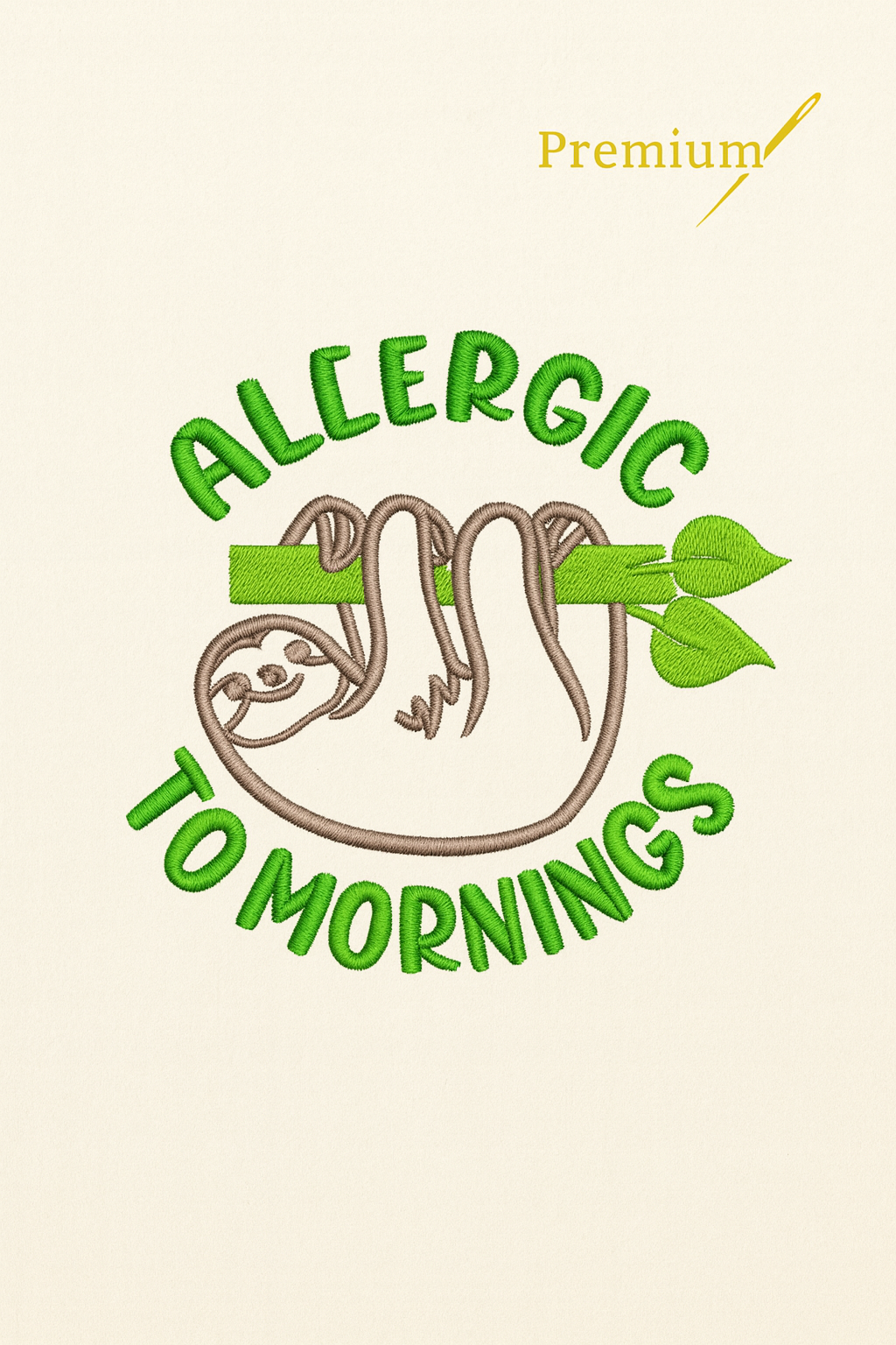 Allergic to Mornings – Premium Embroidered Tote Bag