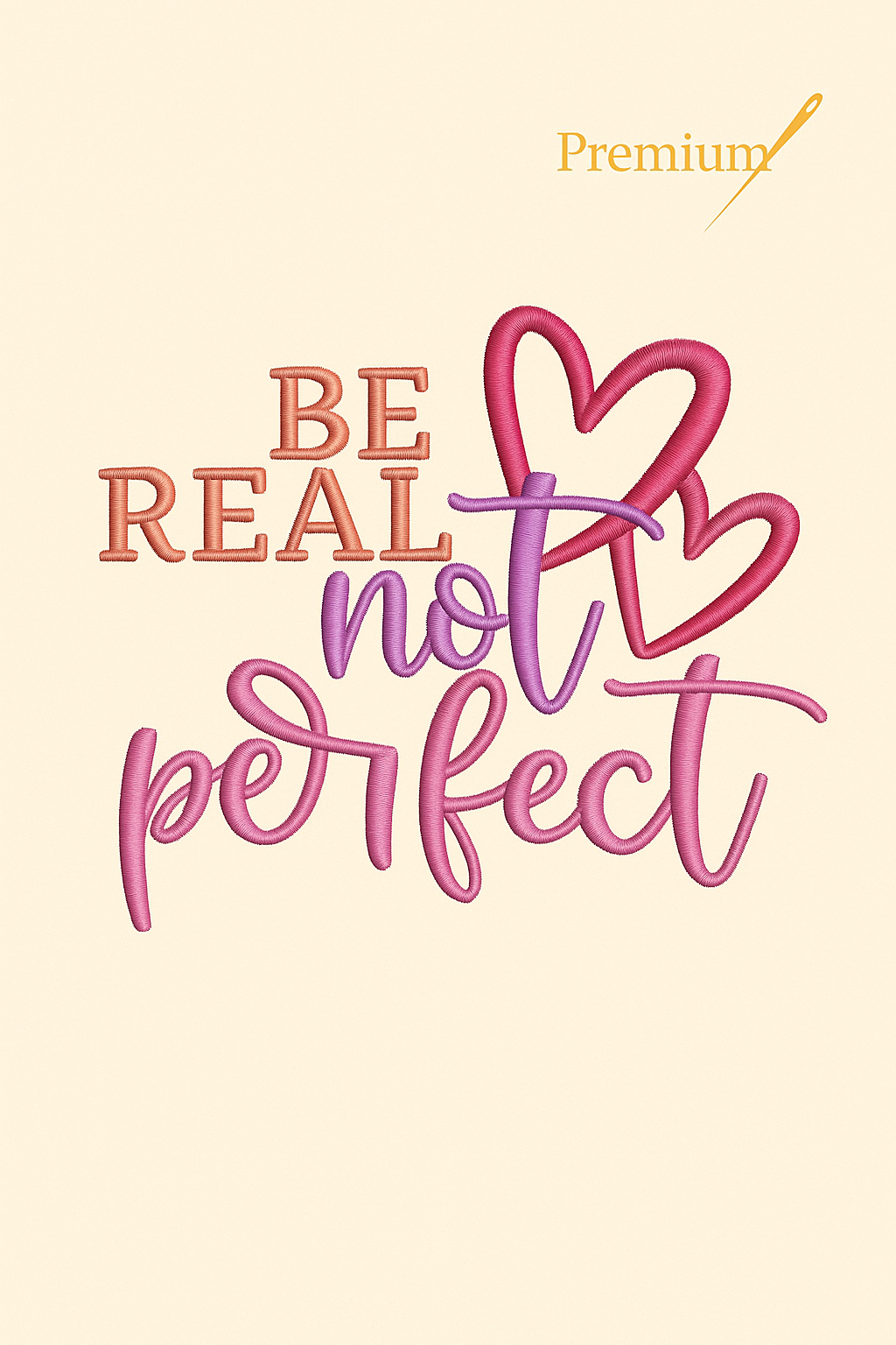 Be Real, Not Perfect – Premium Embroidered Tote Bag