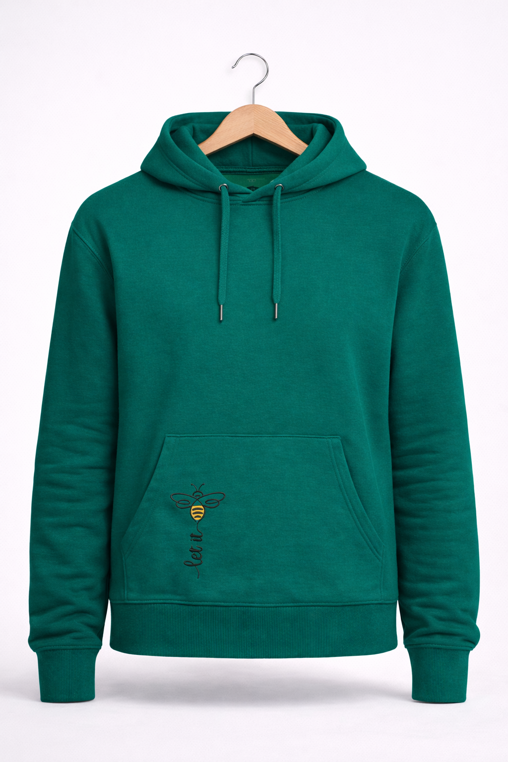 Embroidered Hoodie – Minimal Bee Design