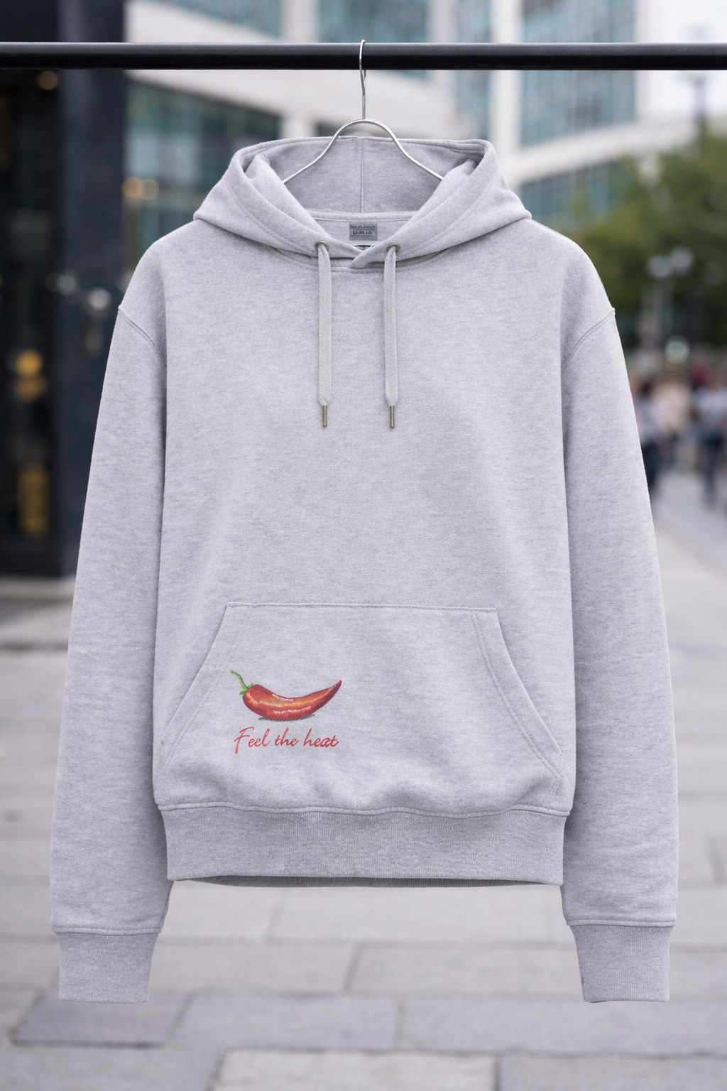 Embroidered Hoodie – “Feel the Heat” Chili Design